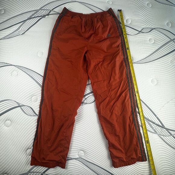 VTG Adidas Lined Windbreaker Pants Mens M Orange Y2K Tear Away Track - Picture 2 of 11